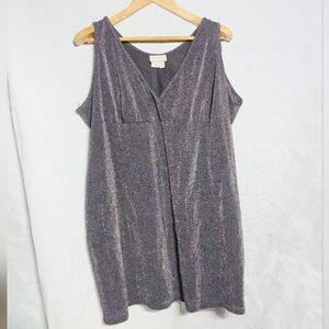 Inner Image Canada 3XL Black / Silver Shimmering Sleeveless Top